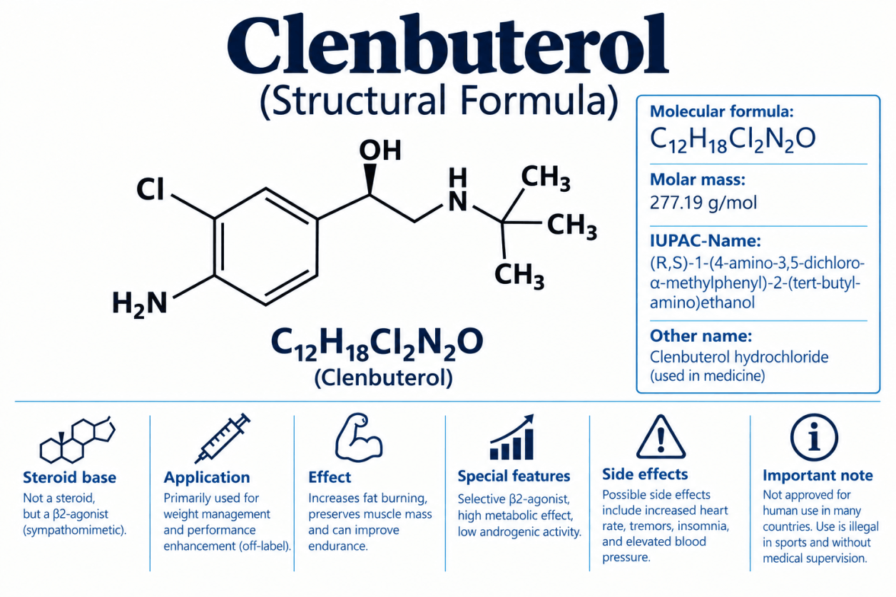Clenbuterol en el culturismo – Información sobre efectos, riesgos y propiedades