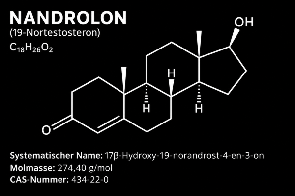 Fórmula estructural de la nandrolona en la página de inicio de Drachensang Academy España – Configuración molecular del esteroide anabolizante